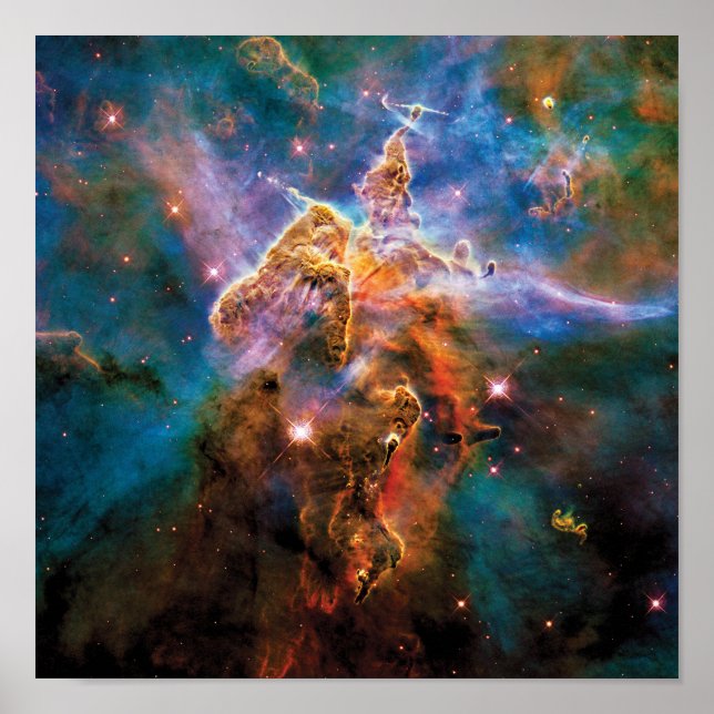 Mystic Mountain Carina Nebula Hubble Space Photo Poster (Front)