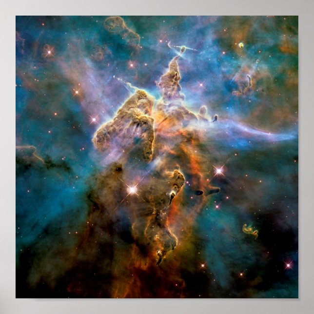 Mystic Mountain Carina Nebula Hubble Space Photo Poster (Front)