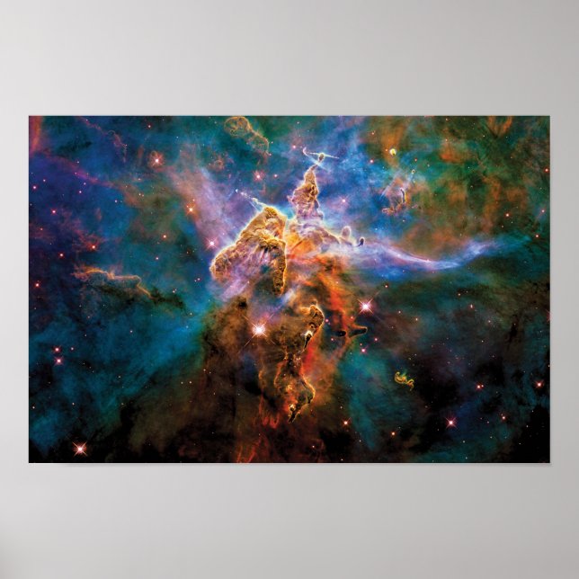 Mystic Mountain Carina Nebula Hubble Space Photo Poster (Front)
