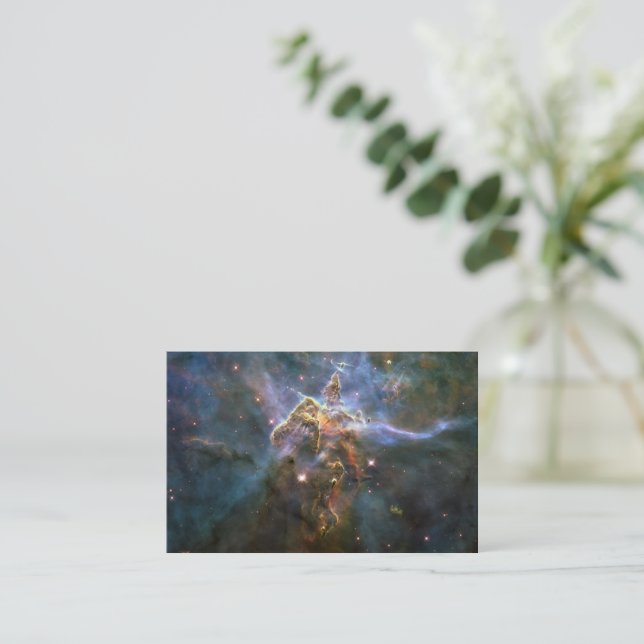 Mystic Mountain in Carina Nebula Hubble Space Business Card (Standing Front)