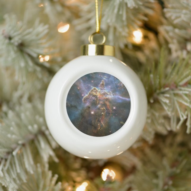 Mystic Mountain in Carina Nebula Hubble Space Ceramic Ball Christmas Ornament (Tree)