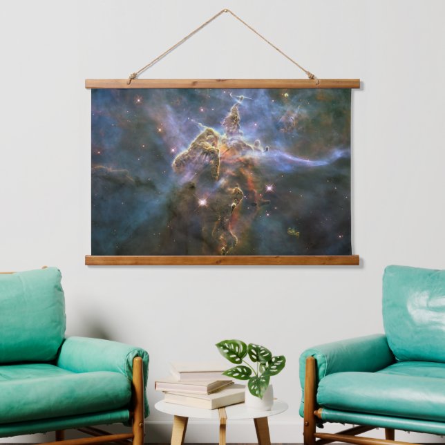 Mystic Mountain in Carina Nebula Hubble Space Hanging Tapestry (Living Room)
