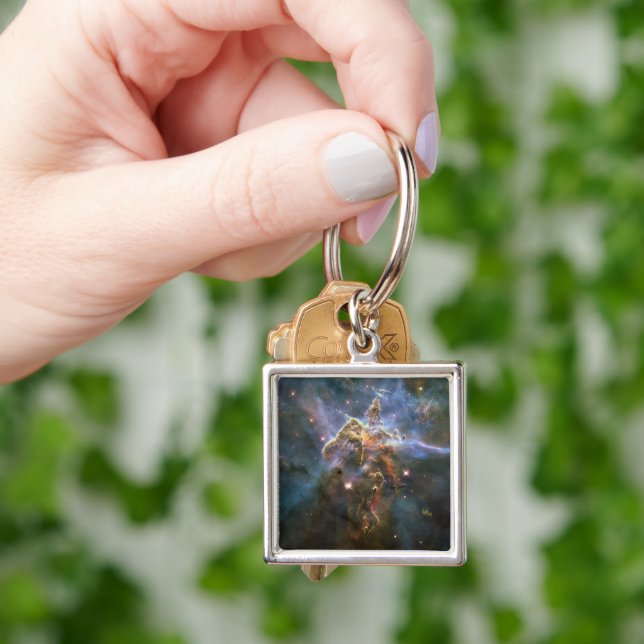 Mystic Mountain in Carina Nebula Hubble Space Key Ring (Hand)