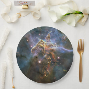 Mystic Mountain in Carina Nebula Hubble Space Paper Plate