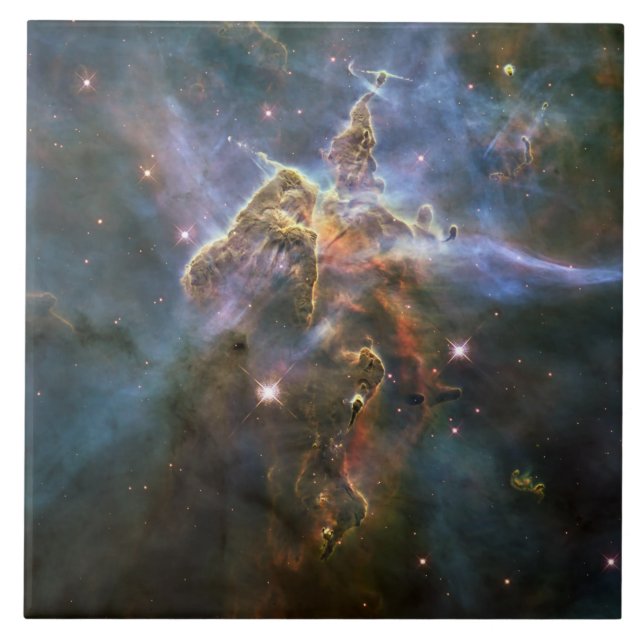 Mystic Mountain in Carina Nebula Hubble Space Tile (Front)
