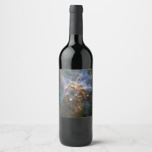 Mystic Mountain in Carina Nebula Hubble Space Wine Label