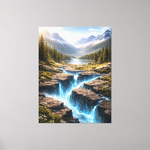 Mystic Mountain Valley – Fantasy Nature Landscape Canvas Print