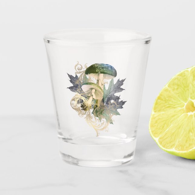 Mystic Mushrooms  Shot Glass (Front)
