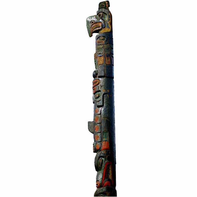 Mystic Native American Totem Pole Sculpted Gift Photo Sculpture Magnet (Front)