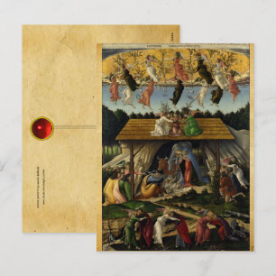 MYSTIC NATIVITY by Sandro Botticelli ,Christmas Holiday Postcard