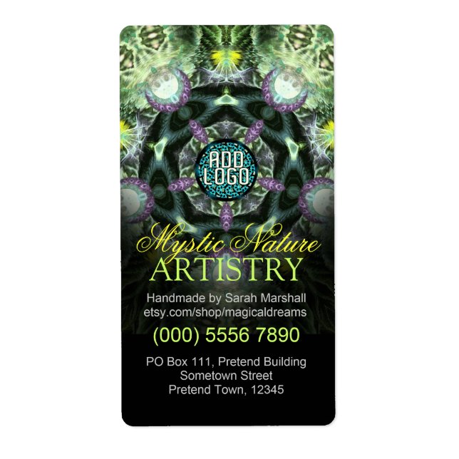 Mystic Nature Artistry Product Sticker Label (Front)