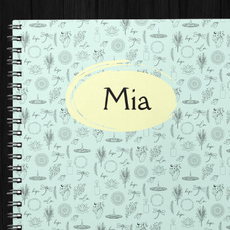 Mystic Nature Symbols Notebook – Lotus, Candles