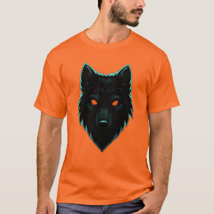 Mystic Neon Wolf Design T-Shirt