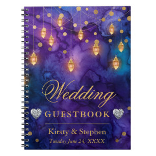 Mystic Night Lanterns & Bokeh Wedding Guest Book