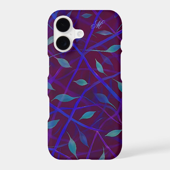 Mystic Night Vines Deep Purple Case with Monogram (Back)