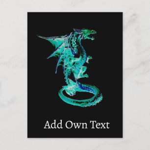 Mystic Ocean Dragon Deep Sea Mythical Beast Art Holiday Postcard