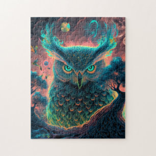 Mystic Owl Psychedelic Puzzle Spirit Animal