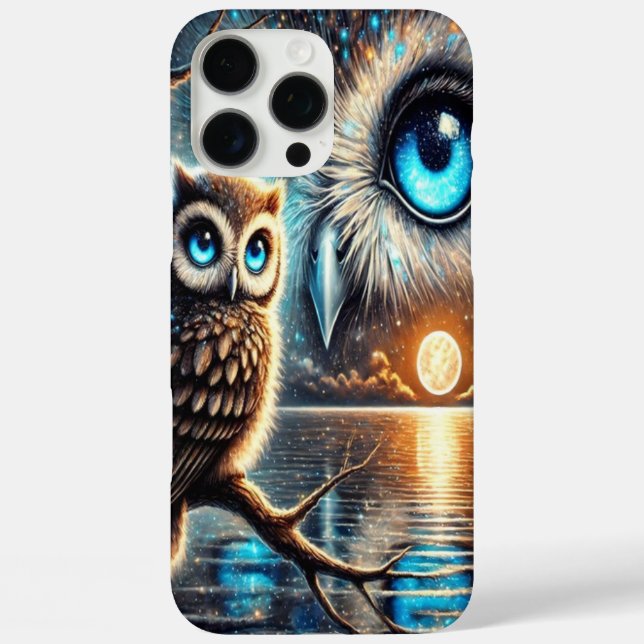 Mystic Owls Under a Moonlit Reflection Case-Mate iPhone Case (Back)