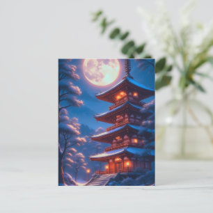 Mystic Pagoda Beneath the Lunar Sky Postcard
