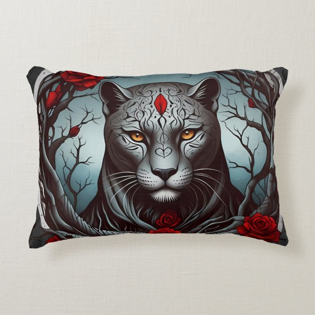Mystic Panther or Enchanted Beast Decorative Cushion (Front)