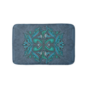 Mystic Peacock Feathers  Bath Mat