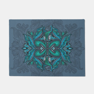 Mystic Peacock Feathers Doormat