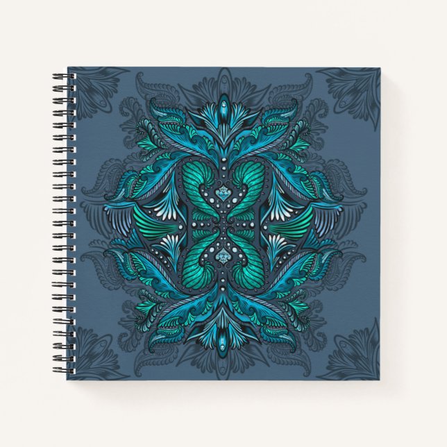 Mystic Peacock Feathers  Notebook (Front)
