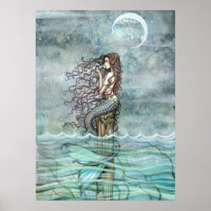 Mystic Pearl Mermaid Fantasy Art Poster Print