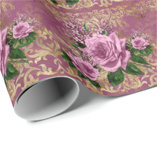 Mystic Pink Roses Wrapping Paper