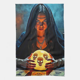 Mystic Psychic Fortune Teller Design Tea Towel