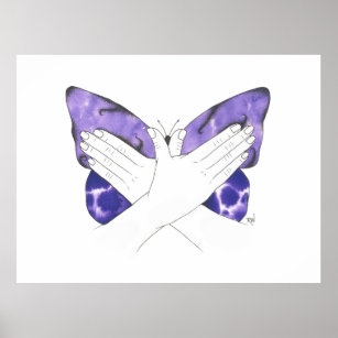 Mystic Purple Butterfly In ASL Poster