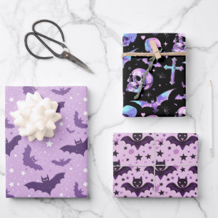 Mystic Purple Gothic Wrapping Paper Sheet