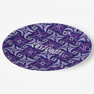 Mystic Purple Moons Pattern Paper Plates