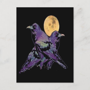 Mystic Purple Raven Moon by Sharles Postcard