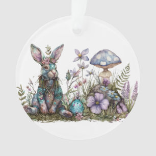 Mystic Rabbit with Mushrooms Ornament