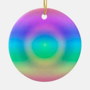 Mystic Rainbow Eye Ombre   Ceramic Tree Decoration