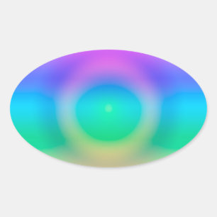 Mystic Rainbow Eye Ombre Oval Sticker