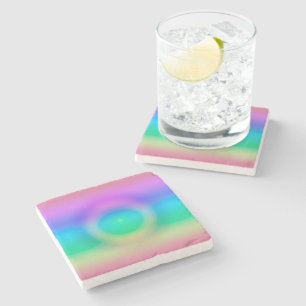 Mystic Rainbow Eye Ombre Stone Coaster