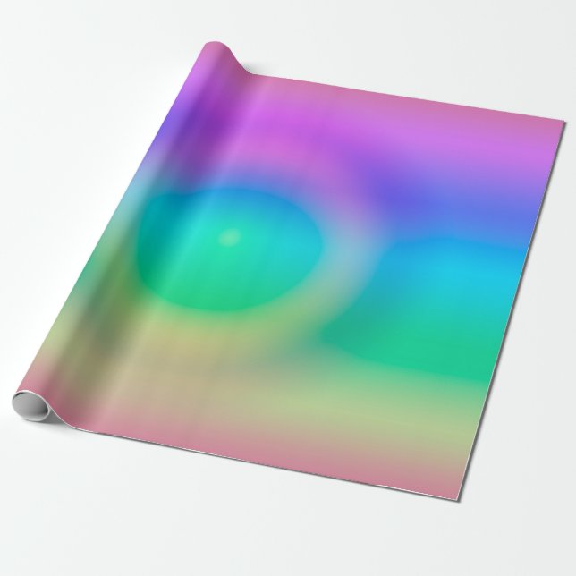 Mystic Rainbow Eye Ombre Wrapping Paper (Unrolled)