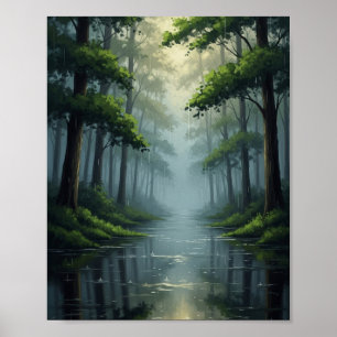 Mystic Rainfall in the Emerald Forest: Poster