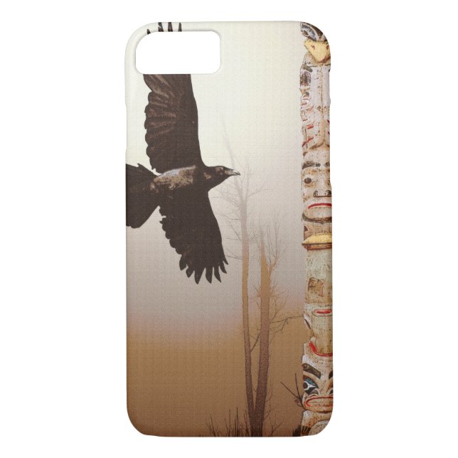Mystic Raven & Haida Totem-Pole Crow-lover Art Case-Mate iPhone Case (Back)