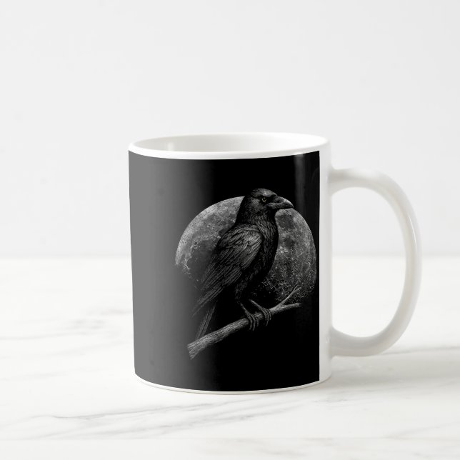Mystic Raven Moon Dark Folklore Witchcraft Viking  Coffee Mug (Right)