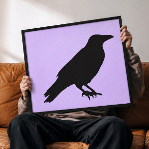 Mystic Raven Silhouette Canvas Wall Art