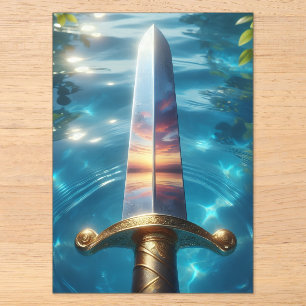 Mystic Reflection of the Fantasy Sword Art Print Acrylic Invitations