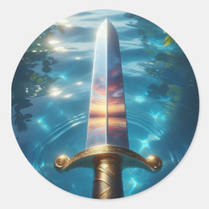 Mystic Reflection of the Fantasy Sword Art Print Classic Round Sticker
