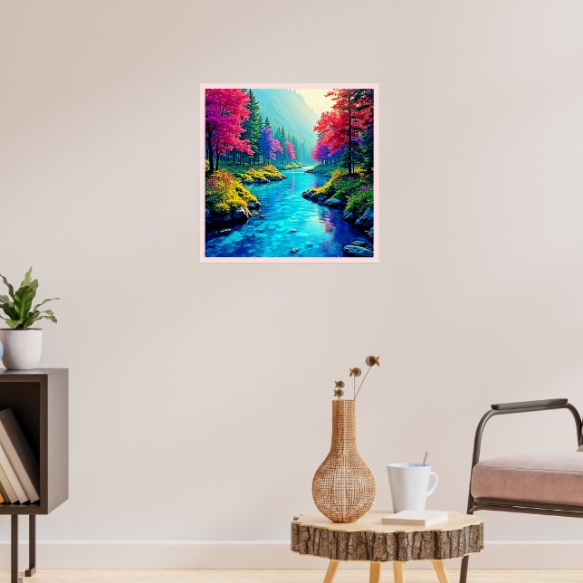 Mystic River Dreamy Forest Path Design Poster (Living Room 3)