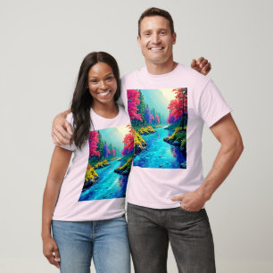 Mystic River Dreamy Forest Path Design T-Shirt