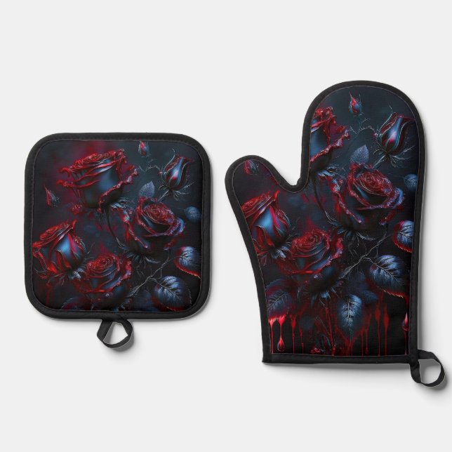 Mystic Rose Oven Mitt & Pot Holder Oven Mitt & Pot Holder Set (Front)