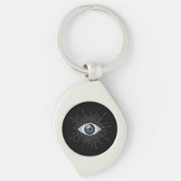Mystic Silver & Blue Evil Eye Nazar Mati on Black
