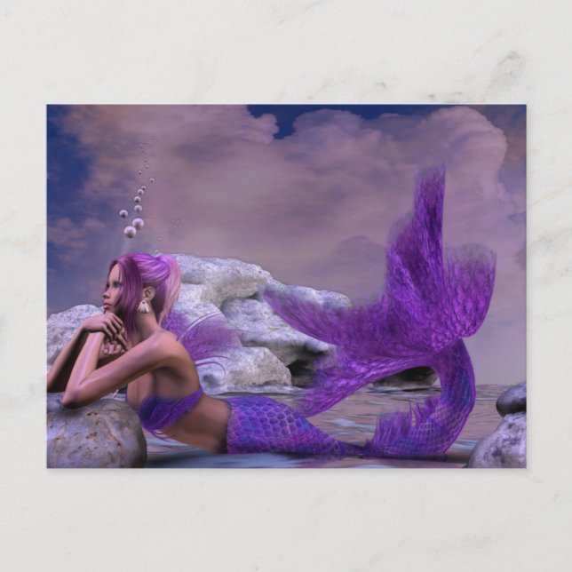 Mystic Siren Fantasy Mermaid Art Postcard (Front)